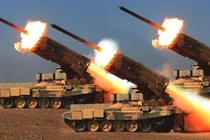 Hệ thống pháo phản lực TOS-1A đem đến lợi thế lớn cho Nga trong các cuộc tấn công trên bộ (Ảnh: Military Watch Magazine)