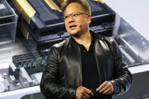 Jen-Hsun Huang, Chủ tịch kiêm CEO của Nvidia, công bố Nền tảng siêu máy tính EGX Edge tại Mobile World Congress Americas ở Los Angeles, California (Ảnh: Bloomberg)