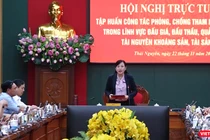 Hội nghị được kết nối trực tuyến đến 9 huyện, thành của tỉnh, với tổng số trên 1.250 cán bộ, đảng viên tham gia.