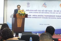 Ông Triệu Minh Long, Vụ trưởng Vụ Hợp tác quốc tế (Bộ TT&TT) đề nghị đẩy mạnh hơn nữa quan hệ hợp tác giữa Việt Nam - Ấn Độ.