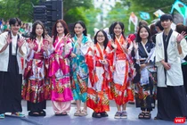 Trình diễn trang phục Kimono truyền thống của Nhật Bản tại lễ hội giao lưu văn hoá Việt-Nhật 
