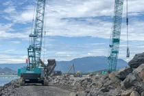 Một góc công trình xây dựng bến cảng biển Liên Chiểu, TP Đà Nẵng