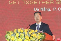 Bí thư Thành ủy Đà Nẵng Nguyễn Văn Quảng phát biểu tại chương trình gặp mặt doanh nghiệp đầu năm 2023 của lãnh đạo TP Đà Nẵng với các đại biểu, đại diện cho cộng đồng doanh nghiệp TP