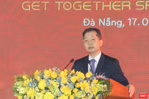 Bí thư Thành ủy Đà Nẵng Nguyễn Văn Quảng phát biểu tại chương trình gặp mặt doanh nghiệp đầu năm 2023 của lãnh đạo TP Đà Nẵng với các đại biểu, đại diện cho cộng đồng doanh nghiệp TP