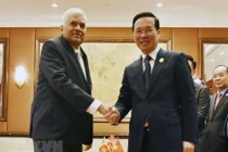 Chủ tịch nước Võ Văn Thưởng gặp Tổng thống Sri Lanka Ranil Wickremesinghe. (Ảnh: Tiến Trung/TTXVN)