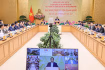 Thủ tưởng Chính phủ Phạm Minh Chính chủ trì Phiên họp thứ 5 của Ủy ban quốc gia về chuyển đổi số và tổ công tác triển khai Đề án 06 của Chính phủ tổ chức ngày 25/2 (Ảnh: VGP/Nhật Bắc)