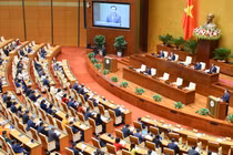 Quang cảnh kỳ họp bất thường lần thứ 2 của Quốc hội diễn ra sáng ngày 5/1 (Ảnh VGP/Nhật Bắc)