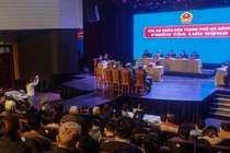 Quang cảnh phiên toà xét xử vụ án cướp Ngân hàng BIDV ở Đà Nẵng 