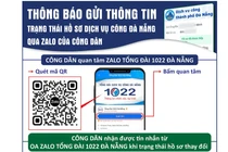 Hướng dẫn về sử dụng chức năng thông báo trạng thái hồ sơ dịch vụ công Đà Nẵng qua Zalo cho công dân