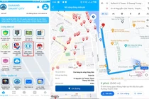 Giao diện hỗ trợ tìm kiếm nhà vệ sinh miễn phí lên app Danang Smart City
