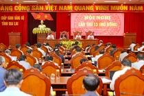 Quang cảnh Hội nghị lần thứ 13, Ban Chấp hành Đảng bộ tỉnh Gia Lai khóa XVI. (Ảnh: TT&CS)