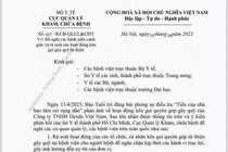 Văn bản cảnh báo hành vi trục lợi hoạt động từ thiện ở bệnh viện của Cục Quản lý Khám-Chữa bệnh