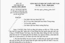 Văn bản cảnh báo hành vi trục lợi hoạt động từ thiện ở bệnh viện của Cục Quản lý Khám-Chữa bệnh