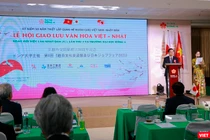 Ông Nguyễn Bá Hoan - Thứ trưởng Bộ LĐ-TB&XH phát biểu tại lễ hội Giao lưu văn hoá Việt – Nhật và Ngày hội việc làm Nhật Bản lần thứ 8 tại ĐH Đông Á 