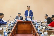 Ông Chu Mạnh Sinh - Phó Tổng Giám đốc BHXH Việt Nam phát biểu tại hội nghị (ảnh BHXHVN)