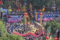 Toàn cảnh lễ Vía đức Bồ Tát Quán Thế Âm tại chùa Quán Thế Âm Ngũ Hành Sơn diễn ra trong sáng nay, 10/3