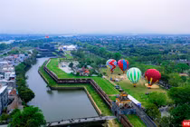Lễ hội khinh khí cầu tại Huế nhìn từ trên cao