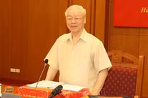 Tổng Bí thư Nguyễn Phú Trọng phát biểu chỉ đạo phiên họp. 