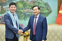 Phó Thủ tướng Lê Minh Khái tiếp ông Anthony Tan, Tổng Giám đốc kiêm đồng sáng lập Tập đoàn Grab toàn cầu. Ảnh VGP.