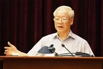 Tổng Bí thư Nguyễn Phú Trọng phát biểu tại Hội nghị. Ảnh: VOV.