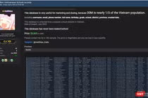 Bài viết trên diễn đàn tin tặc rao bán thông tin của 30 triệu người dân Việt Nam.