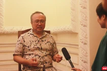 NSND Đặng Thái Sơn trả lời VietTimes sau buổi tập sáng 24/8 tại Nhà hát TP.HCM.