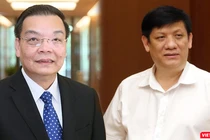 Chủ tịch UBND TP Hà Nội Chu Ngọc Anh (trái) và Bộ trưởng Bộ Y tế Nguyễn Thanh Long