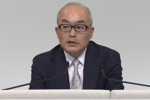Ông Hiroki Totoki, Chủ tịch kiêm Giám đốc điều hành Tập đoàn Sony, phát biểu tại buổi họp báo chiến lược ngày 8 tháng 5. Ảnh: Nikkei Asia.