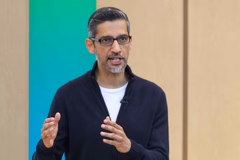 Giám đốc điều hành Google, Sundar Pichai, phát biểu tại hội nghị nhà phát triển danh tiếng của công ty ở Mountain View, California, vào ngày 19 tháng 5. Ảnh: Nikkei Asia.