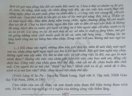 Đề thi tuyển sinh vào lớp 10 môn Ngữ Văn tỉnh Kon Tum năm 2020. Nguồn: TTHN