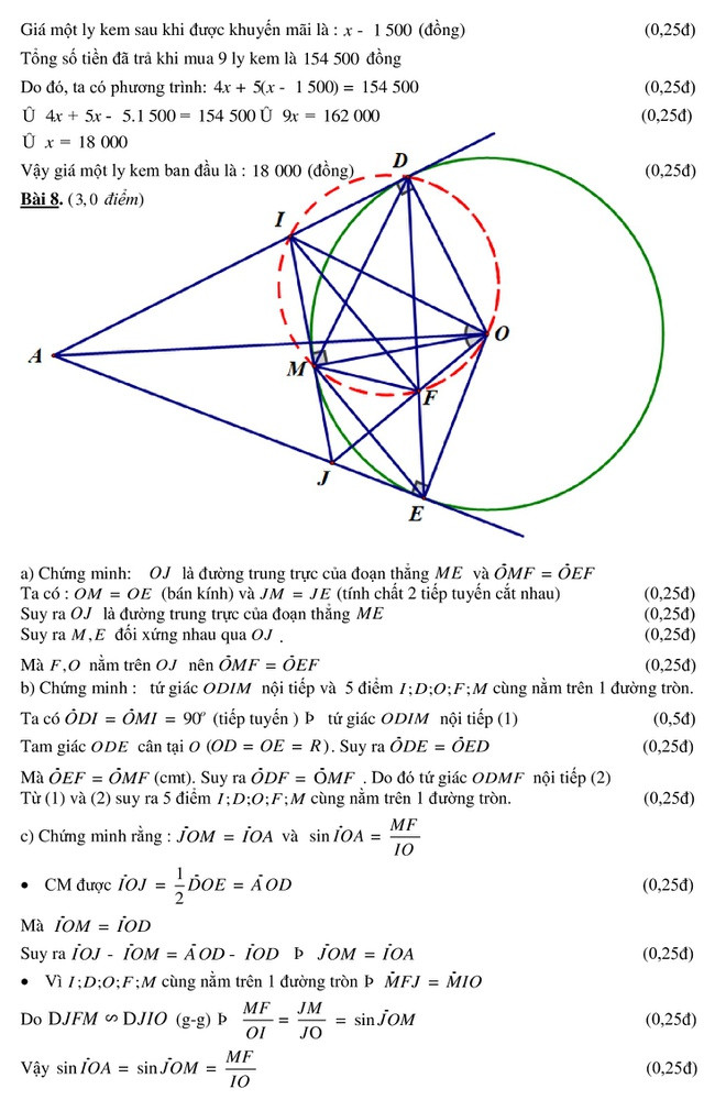 Sở GD-ĐT TP.HCM công bố đáp án đề thi tuyển sinh vào lớp 10 môn Toán TP.HCM năm 2020. Nguồn: Sở GD-ĐT TP.HCM