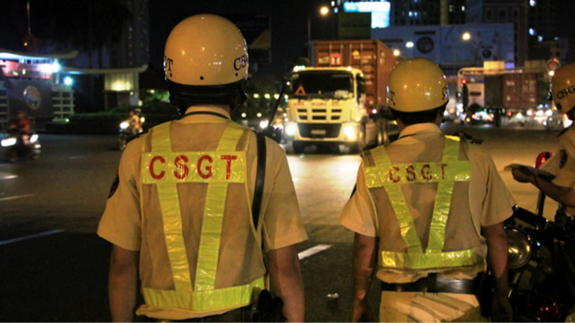 CSGT đang làm nhiệm vụ. Ảnh: Thanh Niên