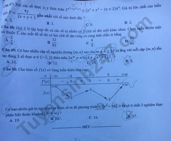 Đề thi tốt nghiệp THPT năm 2020 đợt 2 môn Toán mã đề 112. Nguồn: TTHN Đề thi tốt nghiệp THPT năm 2020 đợt 2 môn Toán mã đề 112. Nguồn: TTHN