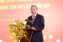 Tổng bí thư Tô Lâm tới thăm và làm việc tại Trung tâm dữ liệu quốc gia.