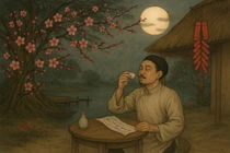 Với nhiều văn nhân rượu như chất xúc tác, kích phát trí tưởng tượng. Ảnh minh họa tạo bởi AI - Nguồn: Xuân Lực