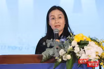 Bà Nguyễn Thị Anh Thi, Phó Chủ tịch UBND TP Đà Nẵng phát biểu tại chương trình "Gặp gỡ Hàng không đồng hành cùng du lịch Đà Nẵng 2025".