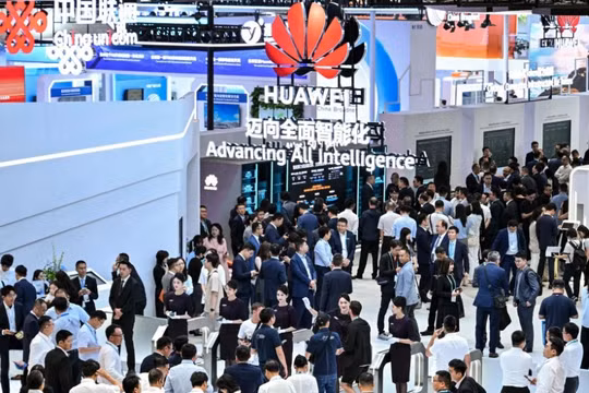 Hình ảnh gian hàng của Huawei tại Đại hội Di động Thế giới (MWC) ở Thượng Hải. Ảnh: SCMP.