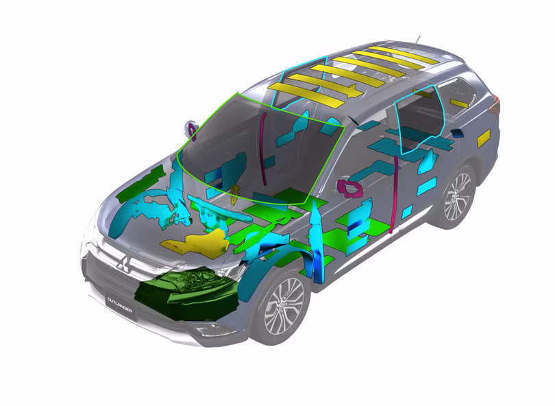 Hơn 30 chi tiết chống ồn, giảm xóc được Mitsubishi tích hợp vào quá trình sản xuất Outlander. Hơn 30 chi tiết chống ồn, giảm xóc được Mitsubishi tích hợp vào quá trình sản xuất Outlander.
