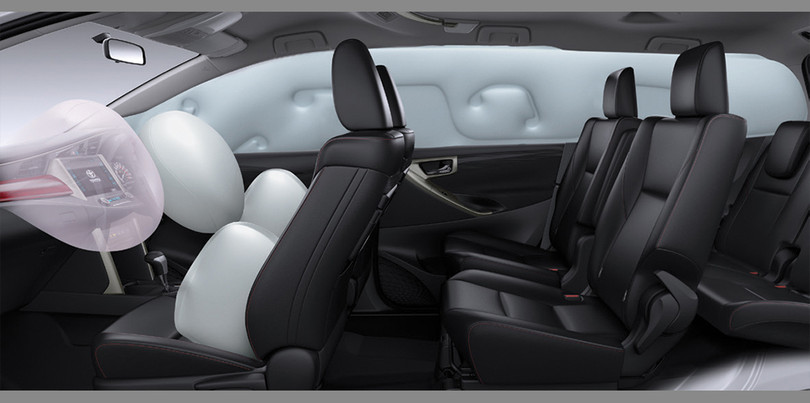 Toàn bộ các phiên bản của Toyota Innova sẽ được nâng từ 3 lên 7 túi khí tiêu chuẩn.