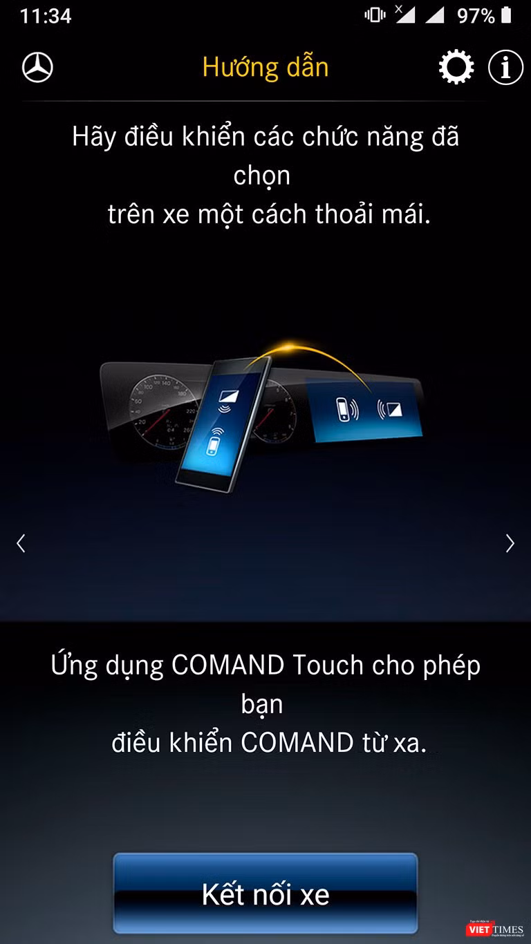 Hệ thống Comand Touch sẽ giúp người dùng điều chỉnh mọi thao tác trên bảng điều khiển trung tâm thông qua điện thoại thông minh iOS hoặc Android.