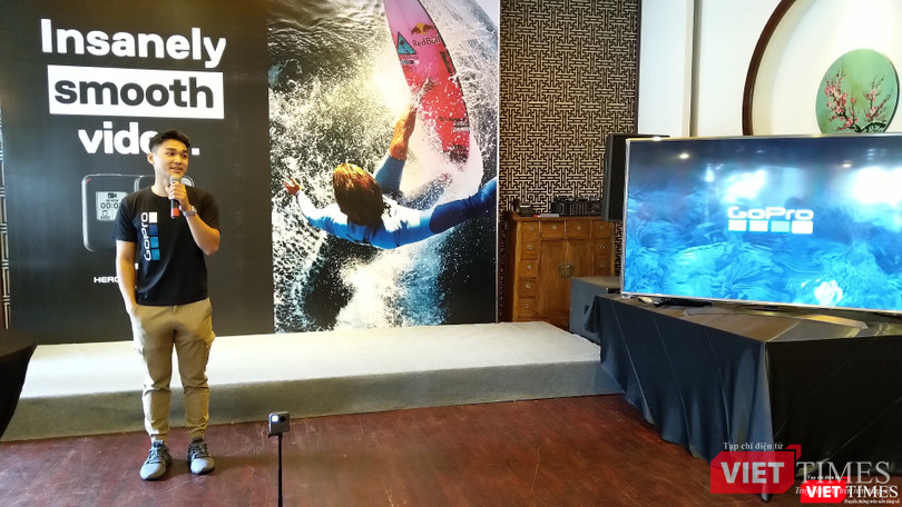 Đại diện của hãng GoPro giới thiệu các tính năng nổi bật trên HERO7 Black. Đại diện của hãng GoPro giới thiệu các tính năng nổi bật trên HERO7 Black.