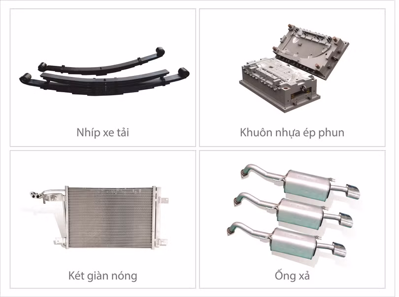 Một số sản phẩm linh kiện phụ tùng xuất khẩu của Thaco.