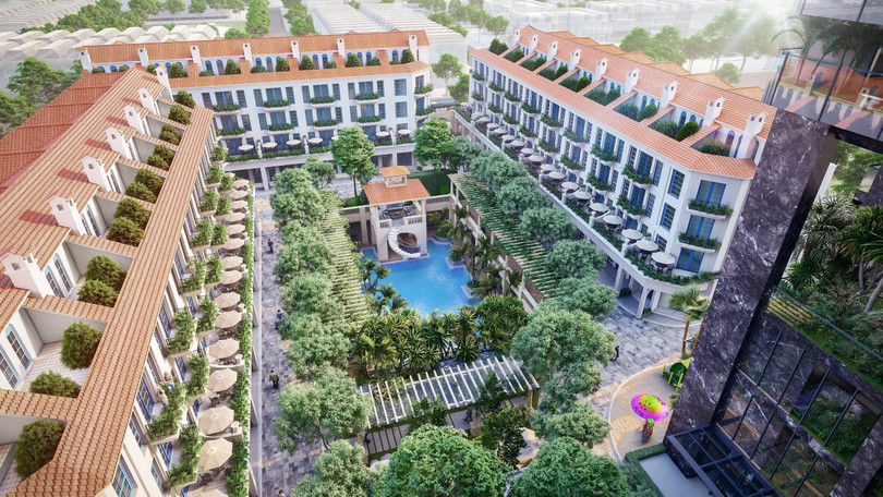 Tại Sunshine Golden River không gian xanh được bao phủ từ tầng trệt lên tầng mái