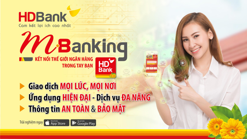 HDBank mBanking nổi bật với tiện tích trợ lý ảo (chatbox) sử dụng công nghệ AI hỗ trợ KH 24/7