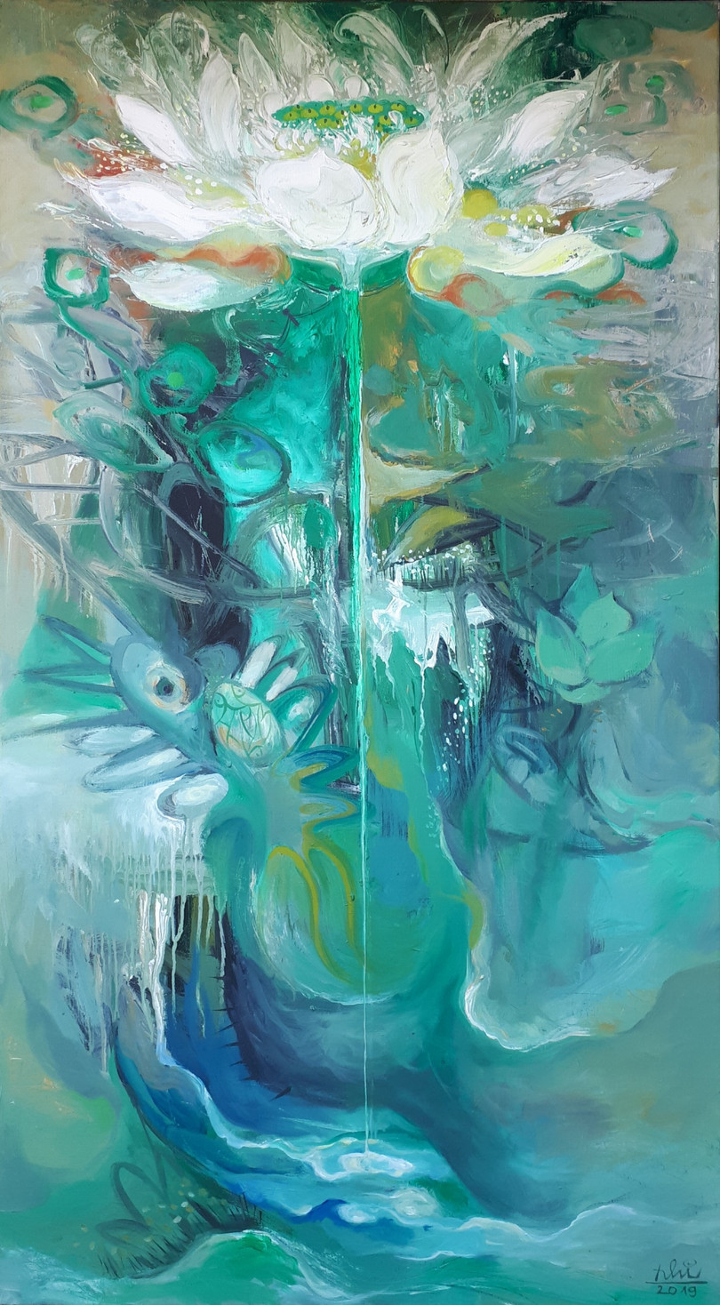 Tranh vẽ lên áo dài của họa sĩ Bình Nhi Tranh vẽ lên áo dài của họa sĩ Bình Nhi