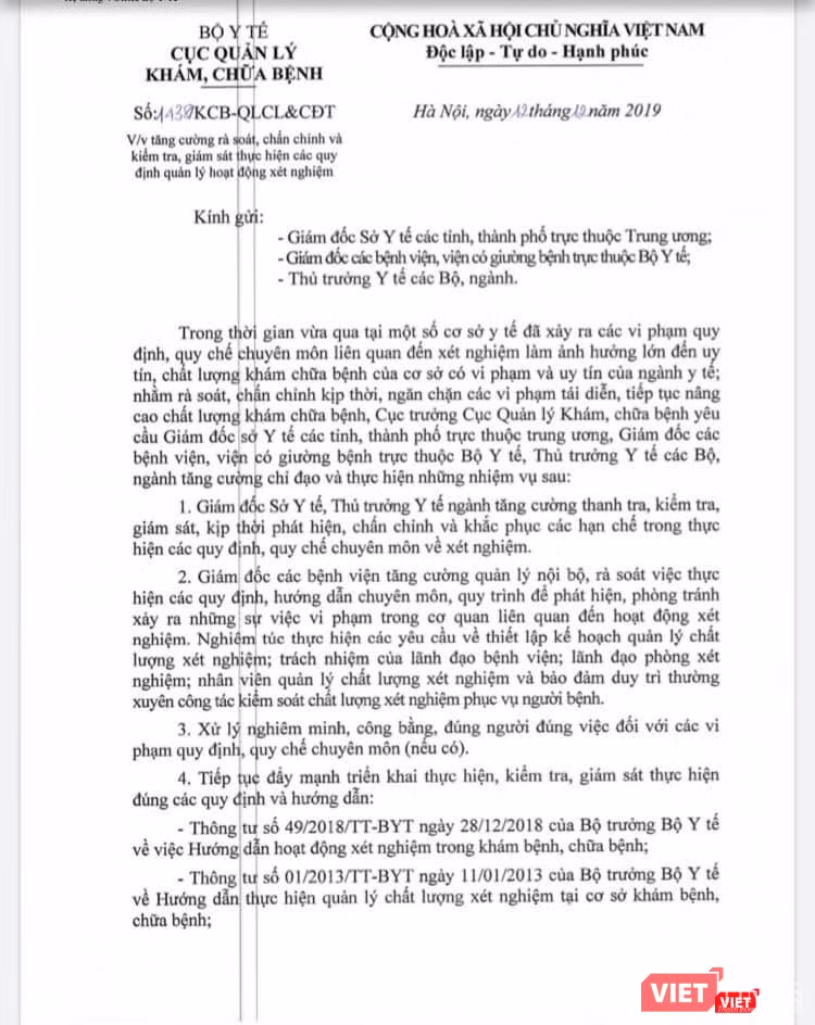 Văn bản của Cục Quản lý Khám, chữa bệnh (Bộ Y tế) Văn bản của Cục Quản lý Khám, chữa bệnh (Bộ Y tế)