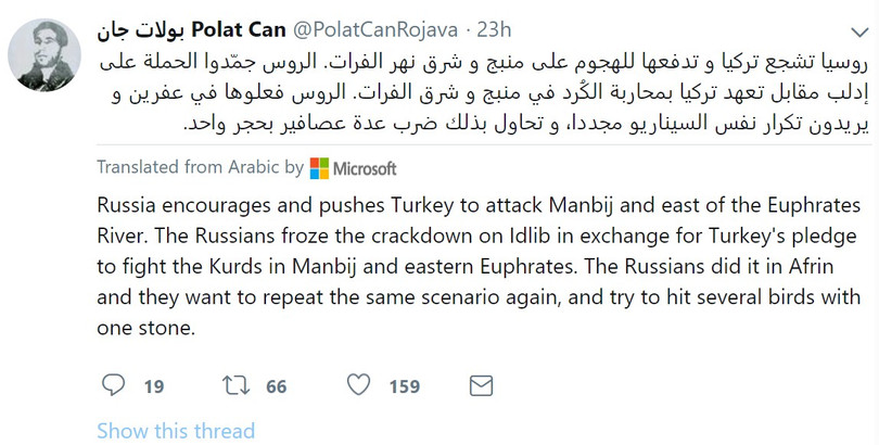 Thông tin trên tài khoản twitter của ông Polat Can.