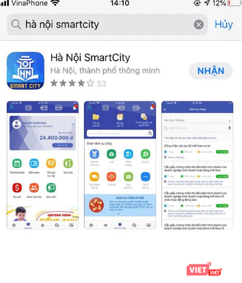 Ứng dụng Hà Nội Smart City. Ảnh: Minh Thúy