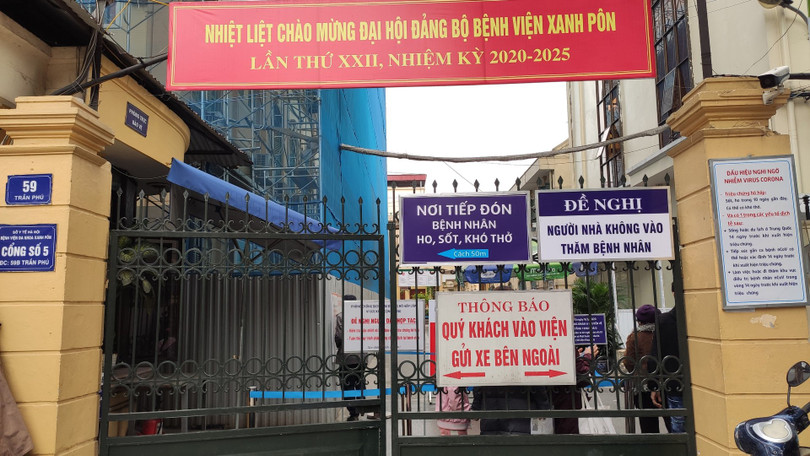 Bệnh viện Xanh Pôn đề nghị người nhà không vào thăm bệnh nhân. Ảnh: BVCC
