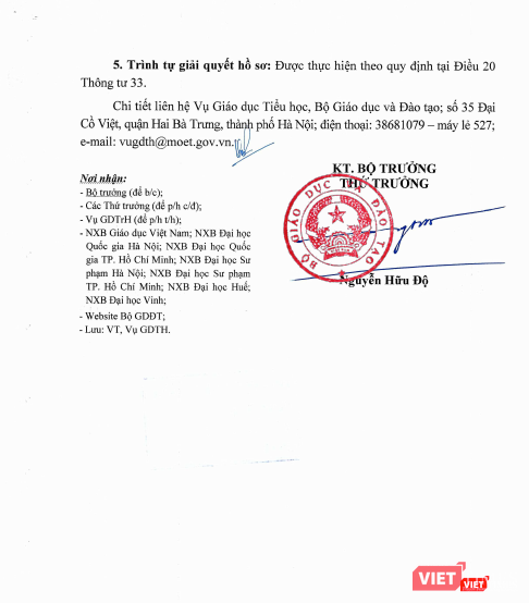 Thông báo về việc tổ chức thẩm định sách giáo khoa lớp 1